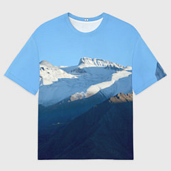 Футболка оверсайз мужская Снежные горы, цвет: 3D-принт