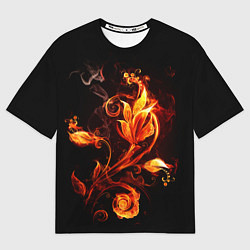 Футболка оверсайз мужская Огненный цветок, цвет: 3D-принт