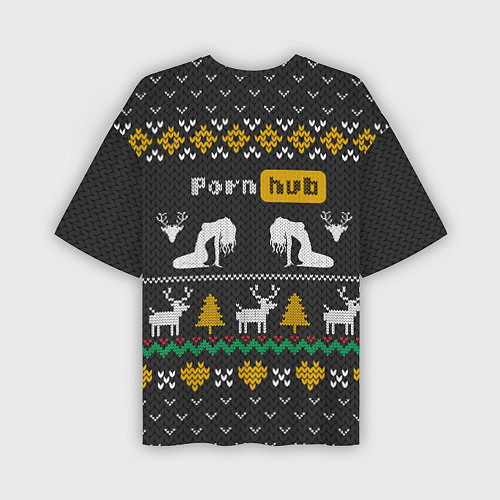 Мужская футболка оверсайз Pornhub свитер с оленями / 3D-принт – фото 2
