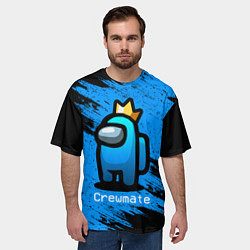 Футболка оверсайз мужская AMONG US - Синий в Короне, цвет: 3D-принт — фото 2
