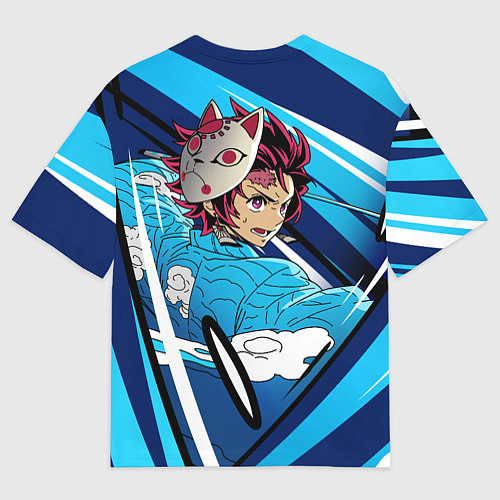 Мужская футболка оверсайз Клинок рассекающий демонов / 3D-принт – фото 2