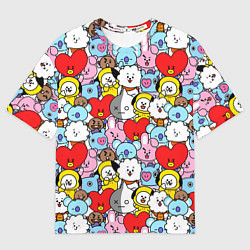 Футболка оверсайз мужская BT21 BTS, цвет: 3D-принт