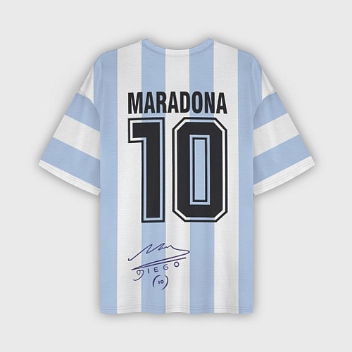 Мужская футболка оверсайз Diego Maradona 10 Автограф / 3D-принт – фото 2