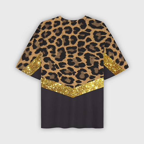 Мужская футболка оверсайз Леопардовый принт / 3D-принт – фото 2