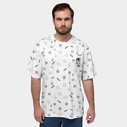 Футболка оверсайз мужская Астронавт и одуванчики, цвет: 3D-принт — фото 2