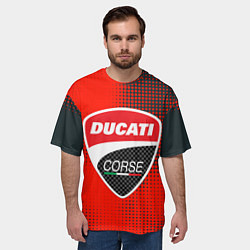 Футболка оверсайз мужская Ducati Corse logo, цвет: 3D-принт — фото 2