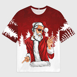 Футболка оверсайз мужская Music Santa, цвет: 3D-принт