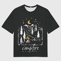 Футболка оверсайз мужская Костер, цвет: 3D-принт