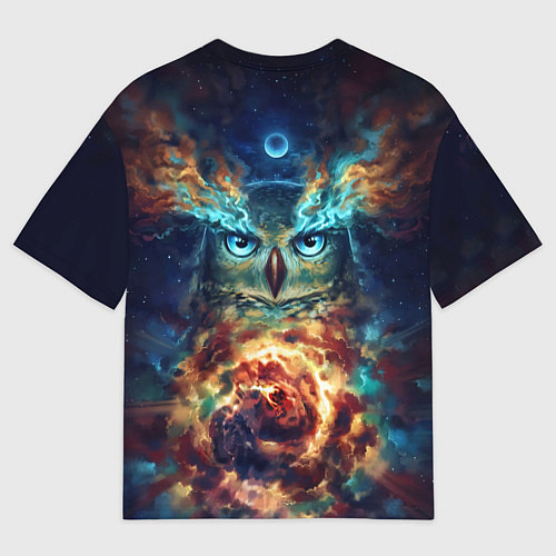 Мужская футболка оверсайз Сова Космос / 3D-принт – фото 2