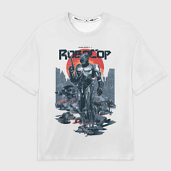 Мужская футболка оверсайз Робот полицейский