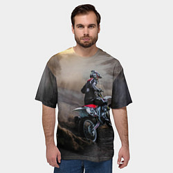 Футболка оверсайз мужская Душа питбайкера, цвет: 3D-принт — фото 2
