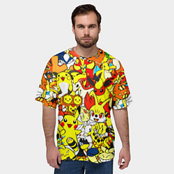 Футболка оверсайз мужская ПОКЕМОНЫ, цвет: 3D-принт — фото 2