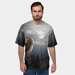 Футболка оверсайз мужская Сова, цвет: 3D-принт — фото 2