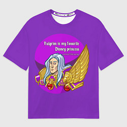 Футболка оверсайз мужская А ещё я люблю фиолетовый, цвет: 3D-принт