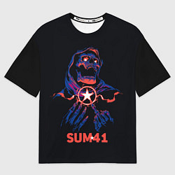 Футболка оверсайз мужская Sum 41 череп, цвет: 3D-принт