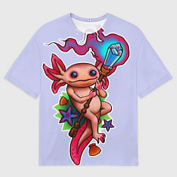 Мужская футболка оверсайз Магический аксолотль