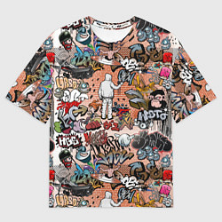 Мужская футболка оверсайз Граффити