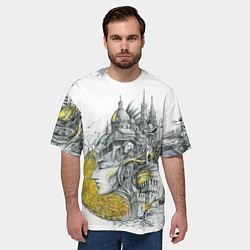 Футболка оверсайз мужская Город в голове, цвет: 3D-принт — фото 2