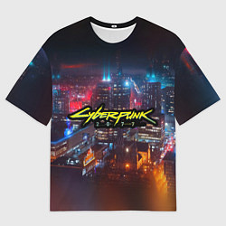 Мужская футболка оверсайз Найт сити