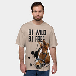 Футболка оверсайз мужская Be wild be free, цвет: 3D-принт — фото 2