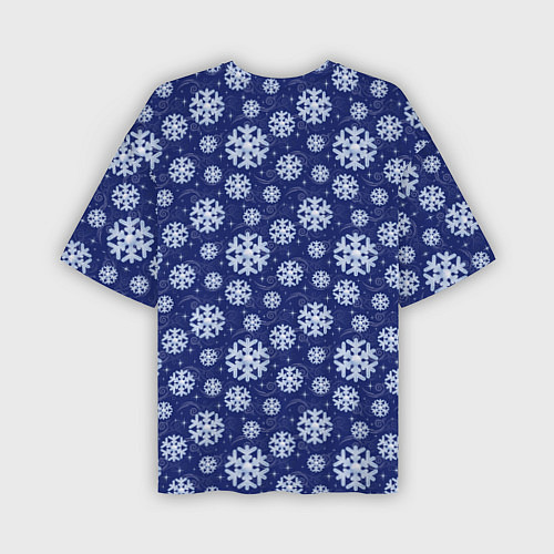 Мужская футболка оверсайз Снежинки / 3D-принт – фото 2