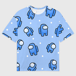 Футболка оверсайз мужская Among Us - Синий цвет, цвет: 3D-принт