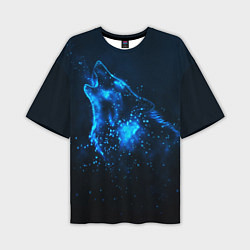 Мужская футболка оверсайз Космический Волк