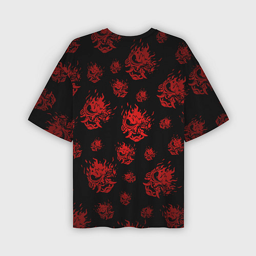 Мужская футболка оверсайз Samurai pattern - красный / 3D-принт – фото 2