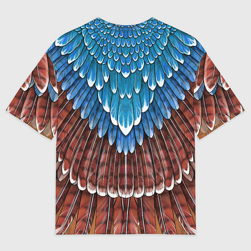 Мужская футболка оверсайз Оперение: сойка / 3D-принт – фото 2
