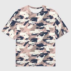 Мужская футболка оверсайз Кремовый камуфляж