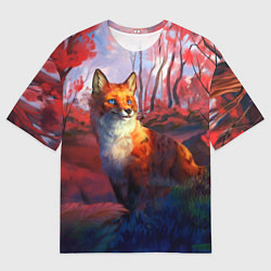 Футболка оверсайз мужская Рыжая лиса, цвет: 3D-принт
