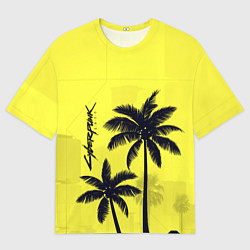 Мужская футболка оверсайз Cyberpunk 2077 - Пальмы