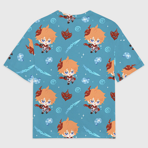 Мужская футболка оверсайз Чиби Чайльд / 3D-принт – фото 2