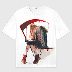 Мужская футболка оверсайз Человек Бензопила Аниме