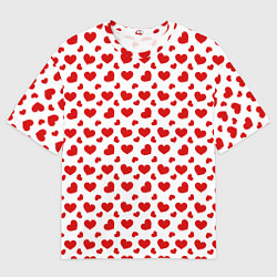 Футболка оверсайз мужская Сердечки, цвет: 3D-принт