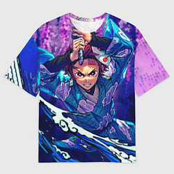 Мужская футболка оверсайз Танджиро камадо Клинок Демонов