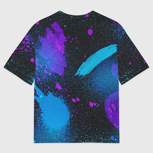 Мужская футболка оверсайз TESLA NEON / 3D-принт – фото 2