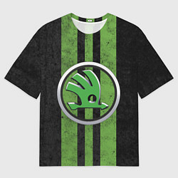 Мужская футболка оверсайз Skoda Green Logo Z
