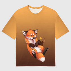 Мужская футболка оверсайз Взрывной характер милого лиса