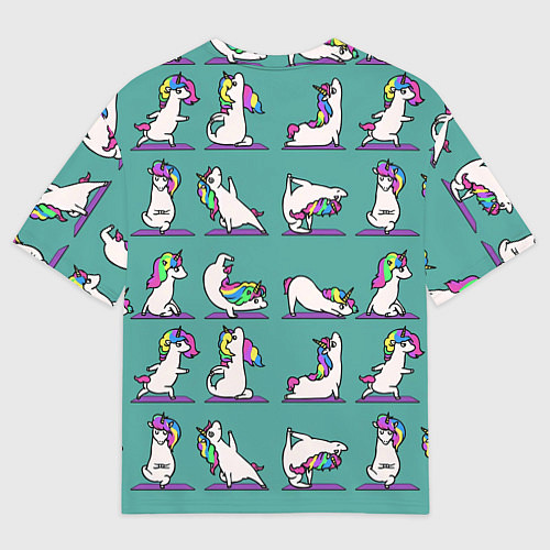 Мужская футболка оверсайз Единороги Зарядка / 3D-принт – фото 2