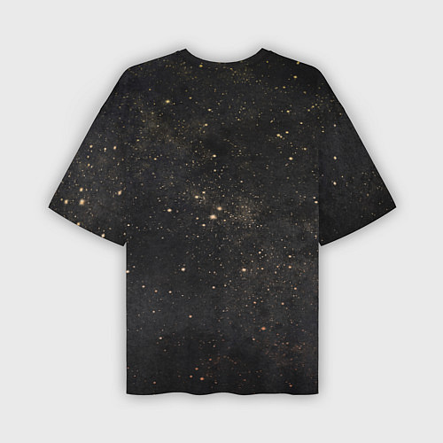 Мужская футболка оверсайз Сатурн, луна, спутник и звезды / 3D-принт – фото 2