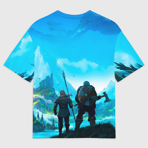 Мужская футболка оверсайз Вальгала / 3D-принт – фото 2