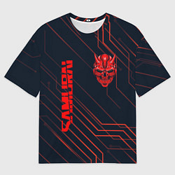 Футболка оверсайз мужская CYBERPUNK 2077 samurai, цвет: 3D-принт