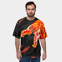 Футболка оверсайз мужская CS:GO - Howl м4а4 Вой, цвет: 3D-принт — фото 2