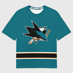 Футболка оверсайз мужская Сан-Хосе Шаркс Форма1, цвет: 3D-принт