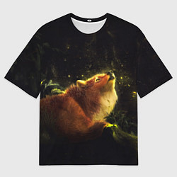 Мужская футболка оверсайз Лисица