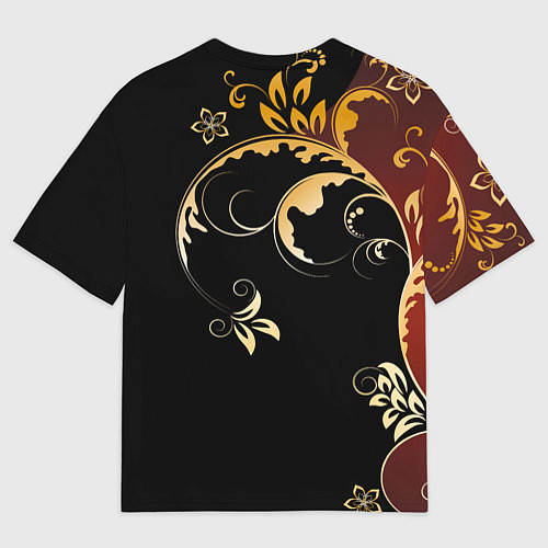 Мужская футболка оверсайз Узор - Хохлома / 3D-принт – фото 2