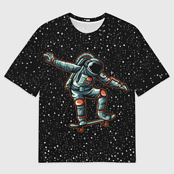 Футболка оверсайз мужская Космонавт На Скейтборде, цвет: 3D-принт