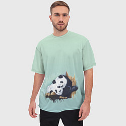 Футболка оверсайз мужская Акварельные панды, цвет: 3D-принт — фото 2