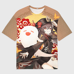 Футболка оверсайз мужская GENSHIN IMPACT HU TAO, цвет: 3D-принт